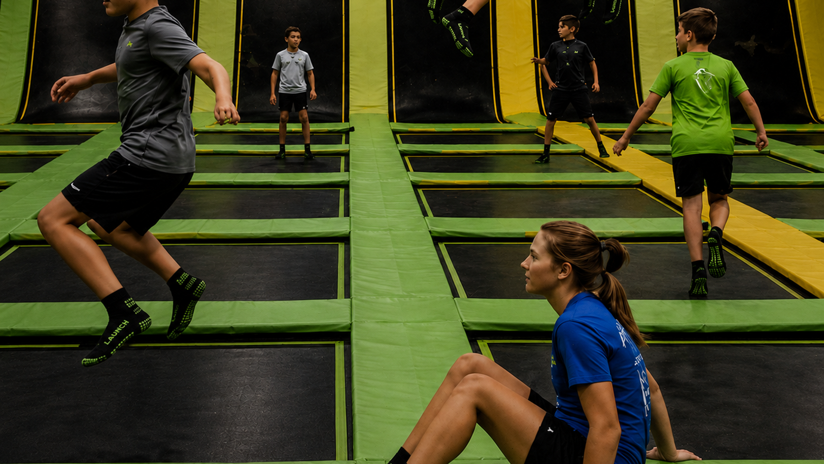 Main Court trampoline area background