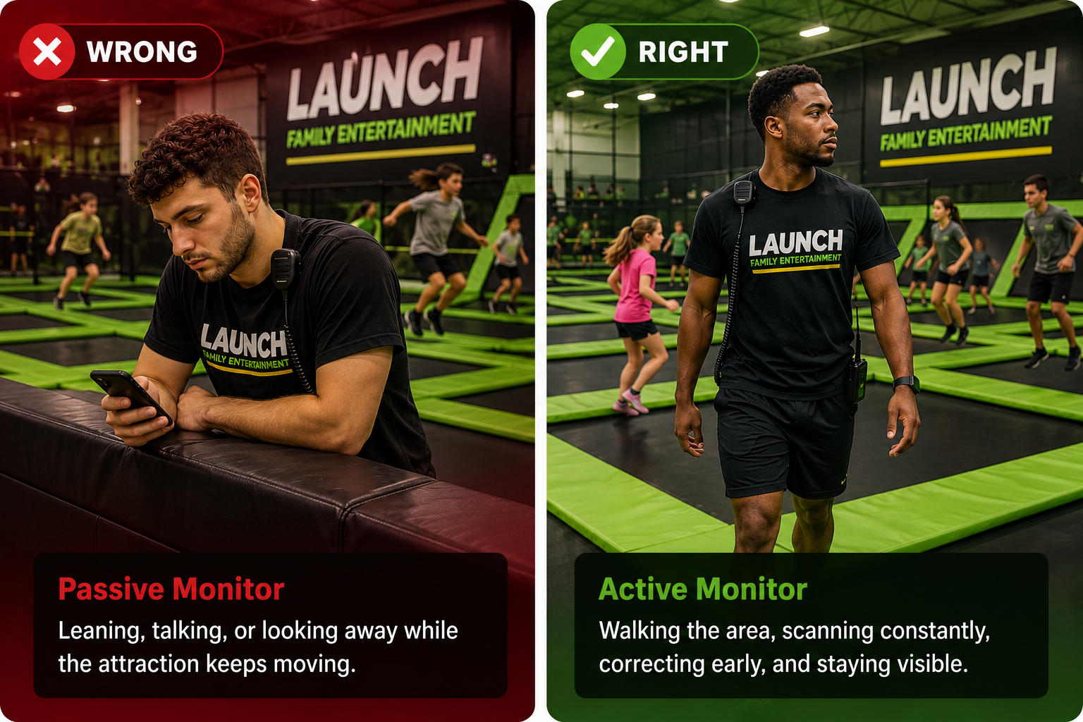 Wrong versus right attraction monitoring comparison