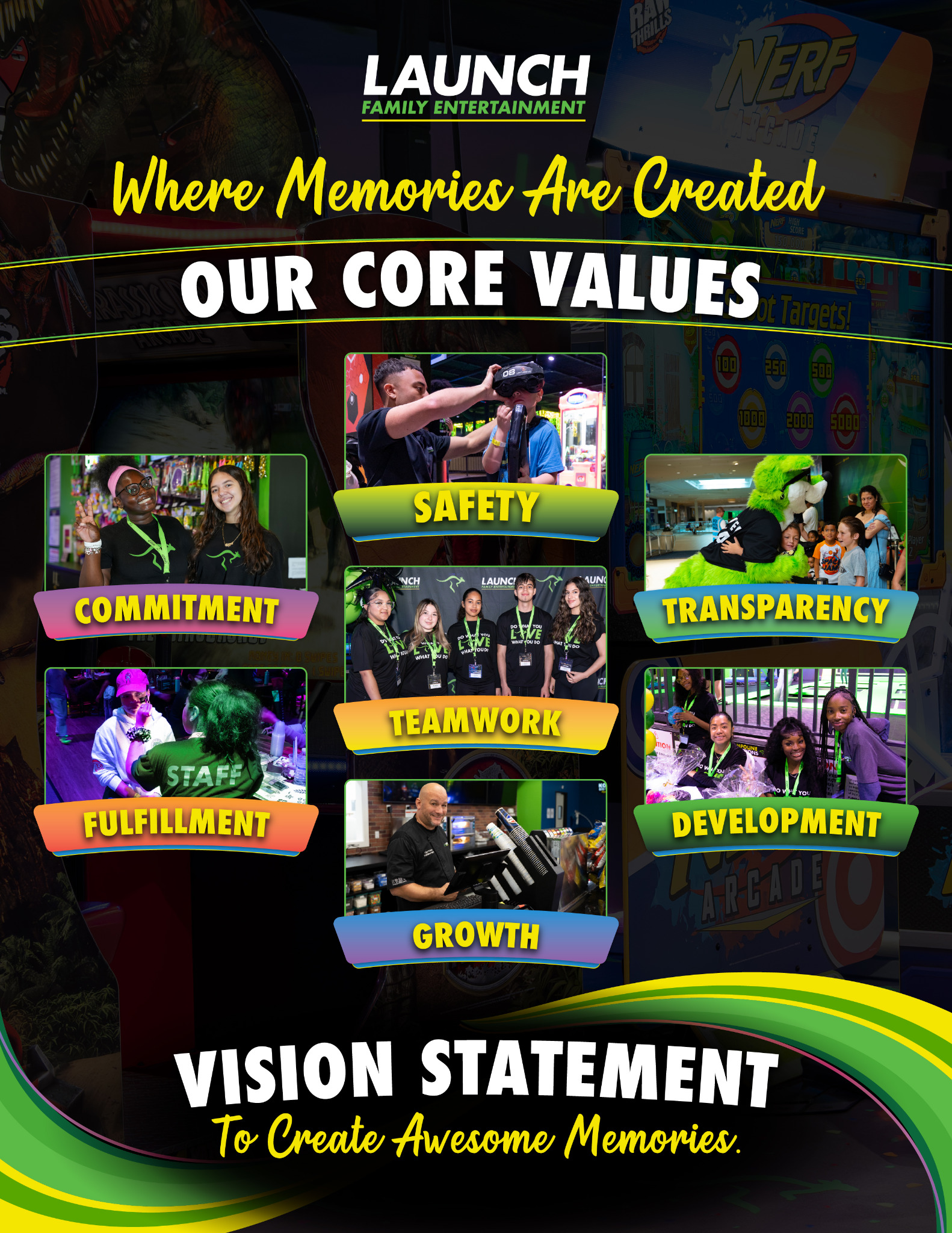 Launch Family Entertainment Core Values and Vision poster
